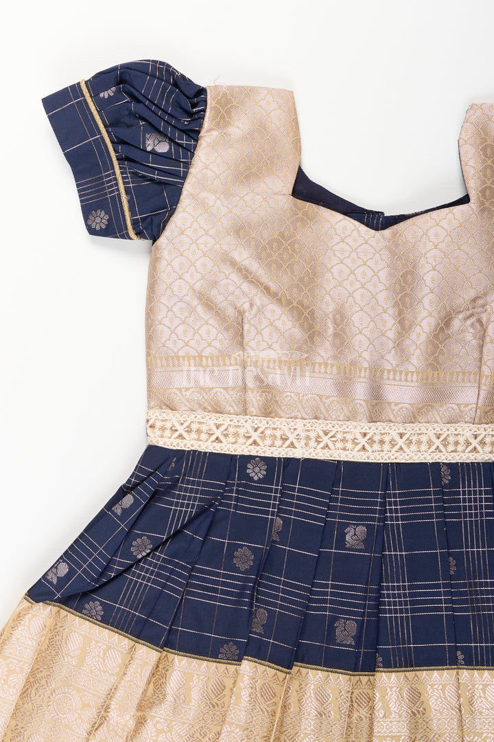 Baby girl kanchipuram silk frock for weddings and festive parties