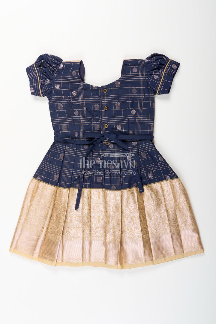 Baby girl kanchipuram silk frock for weddings and festive parties