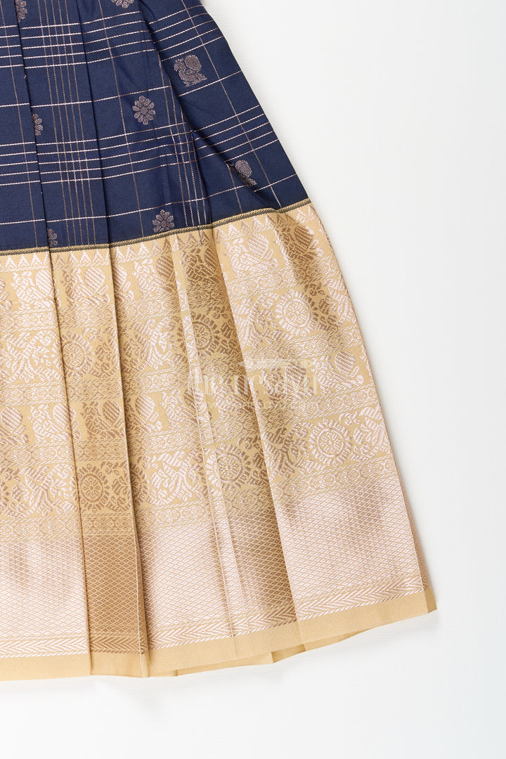 Baby girl kanchipuram silk frock for weddings and festive parties