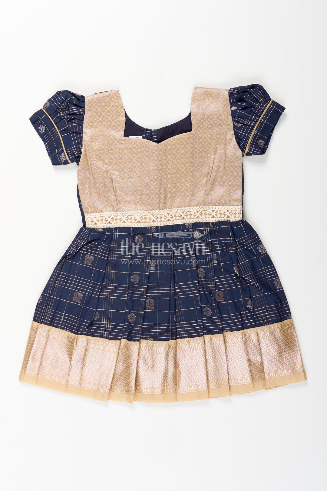 Baby girl kanchipuram silk frock for weddings and festive parties