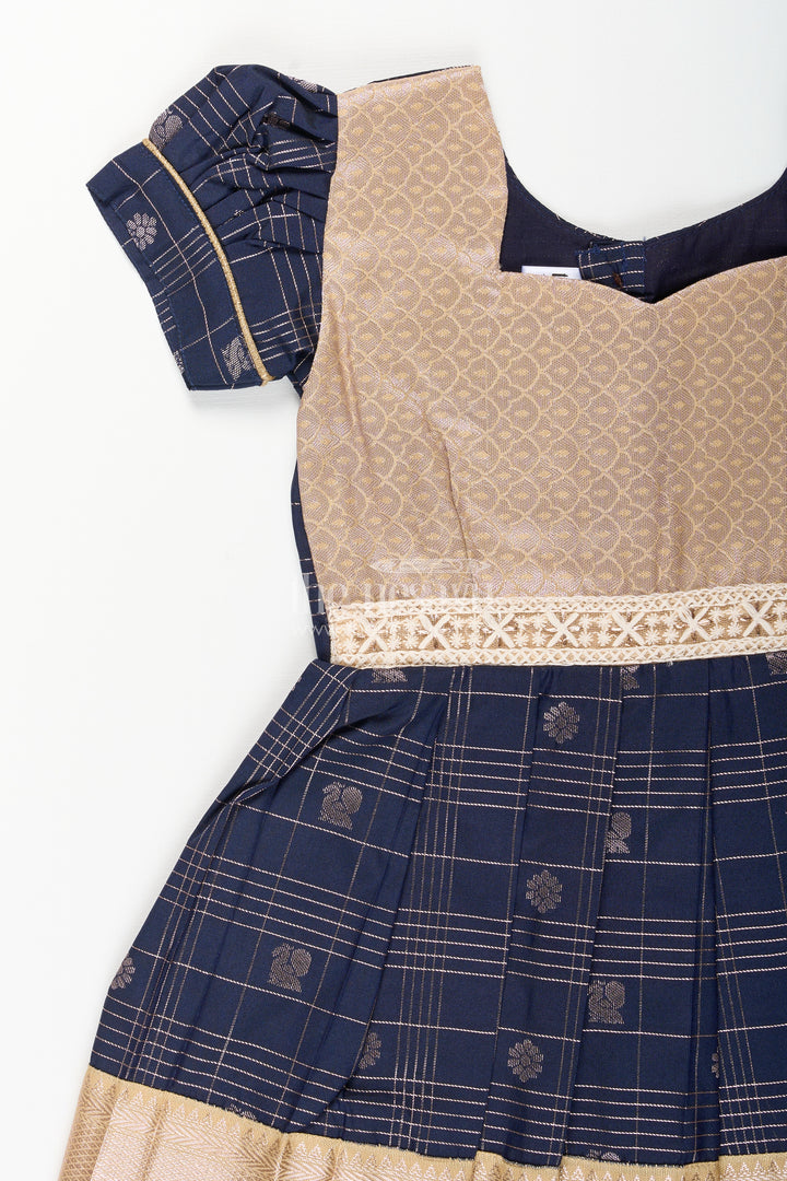 Baby girl kanchipuram silk frock for weddings and festive parties