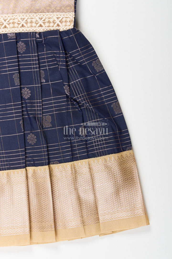 Baby girl kanchipuram silk frock for weddings and festive parties