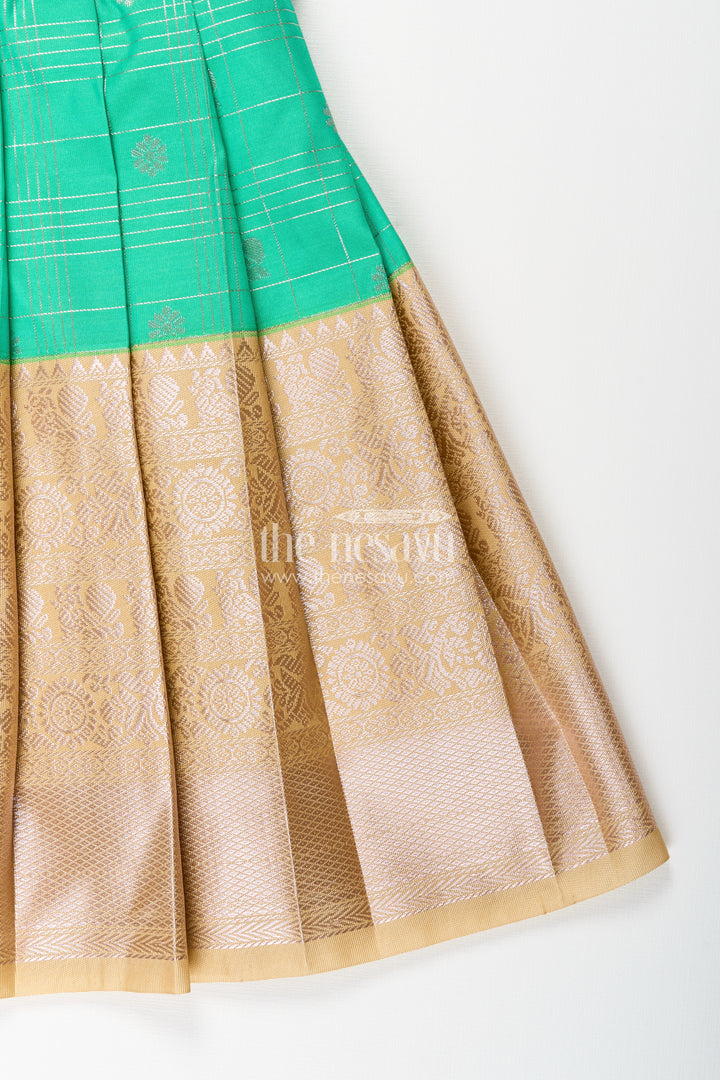 Baby girl kanchipuram silk frock for festive and traditional celebrations
