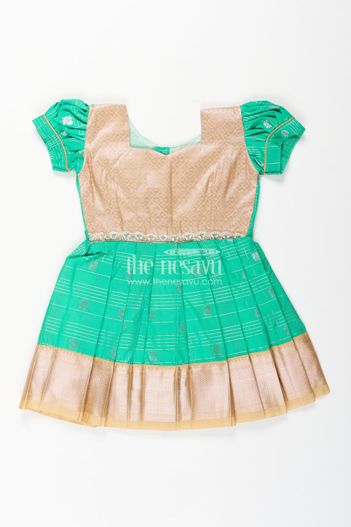 Baby girl kanchipuram silk frock for festive and traditional celebrations