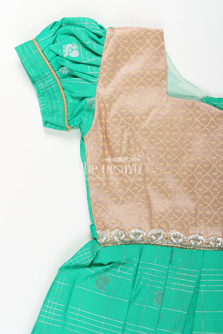 Baby girl kanchipuram silk frock for festive and traditional celebrations