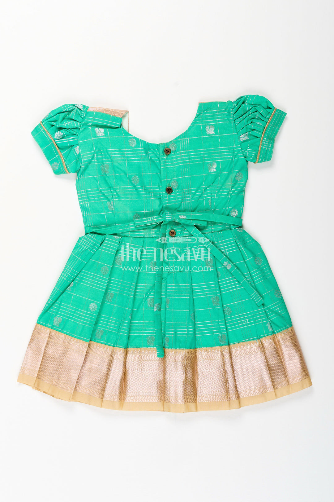 Baby girl kanchipuram silk frock for festive and traditional celebrations