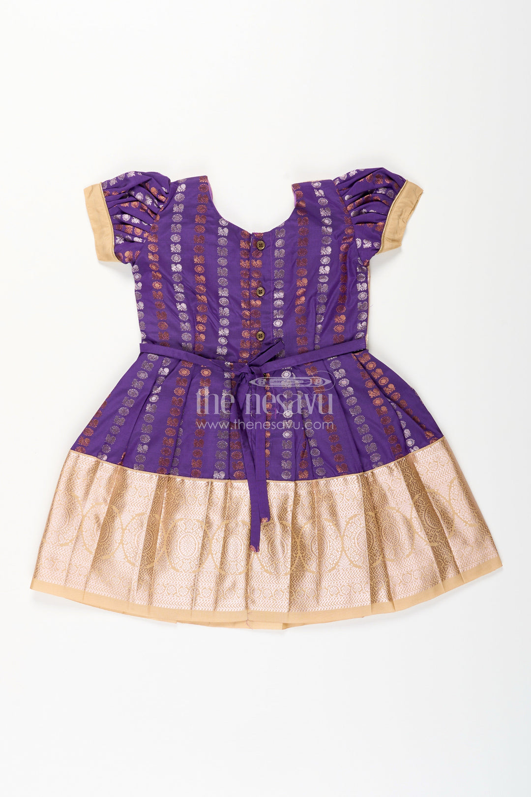 Baby girl kanchipuram silk frock for weddings and festive functions