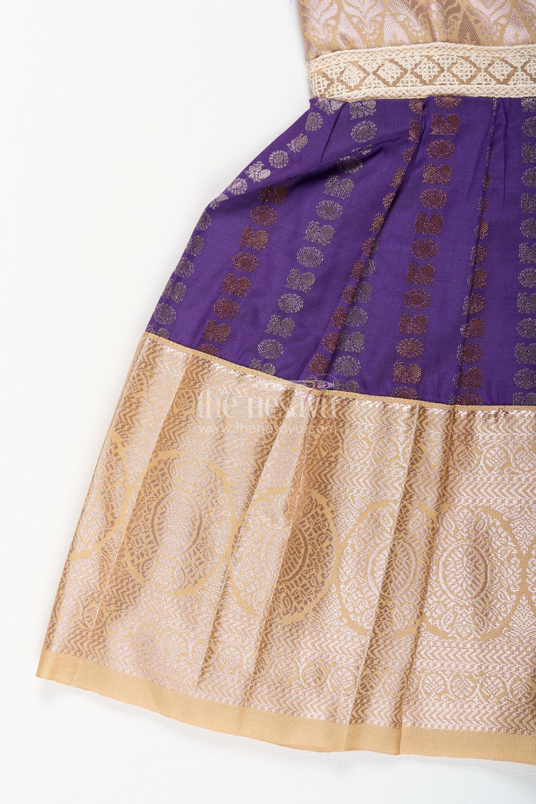 Baby girl kanchipuram silk frock for weddings and festive functions