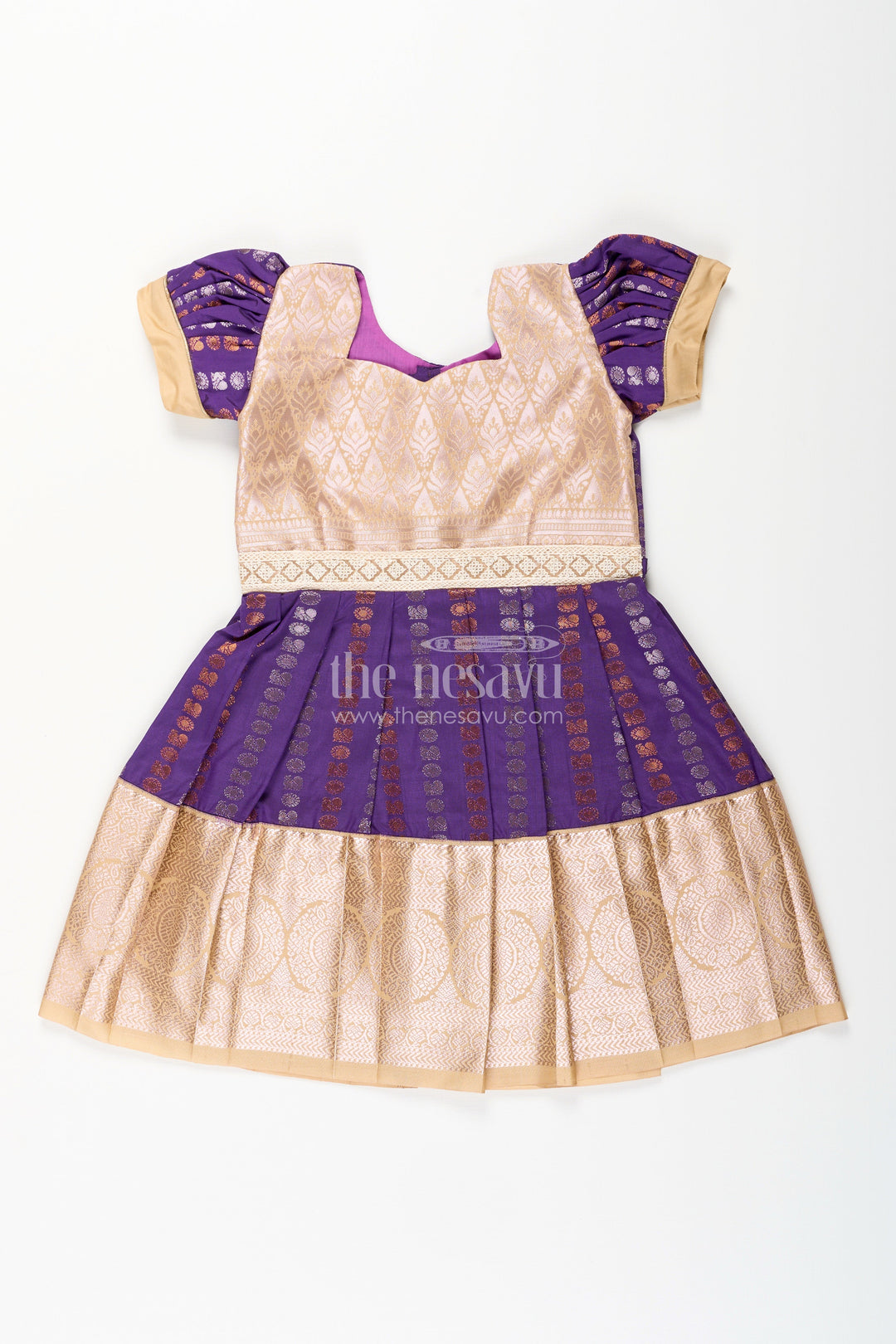 Baby girl kanchipuram silk frock for weddings and festive functions