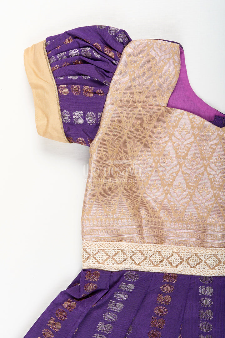 Baby girl kanchipuram silk frock for weddings and festive functions