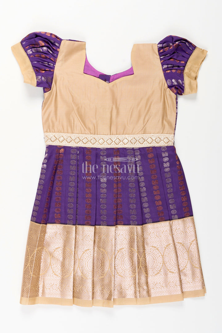 Baby girl kanchipuram silk frock for weddings and festive functions