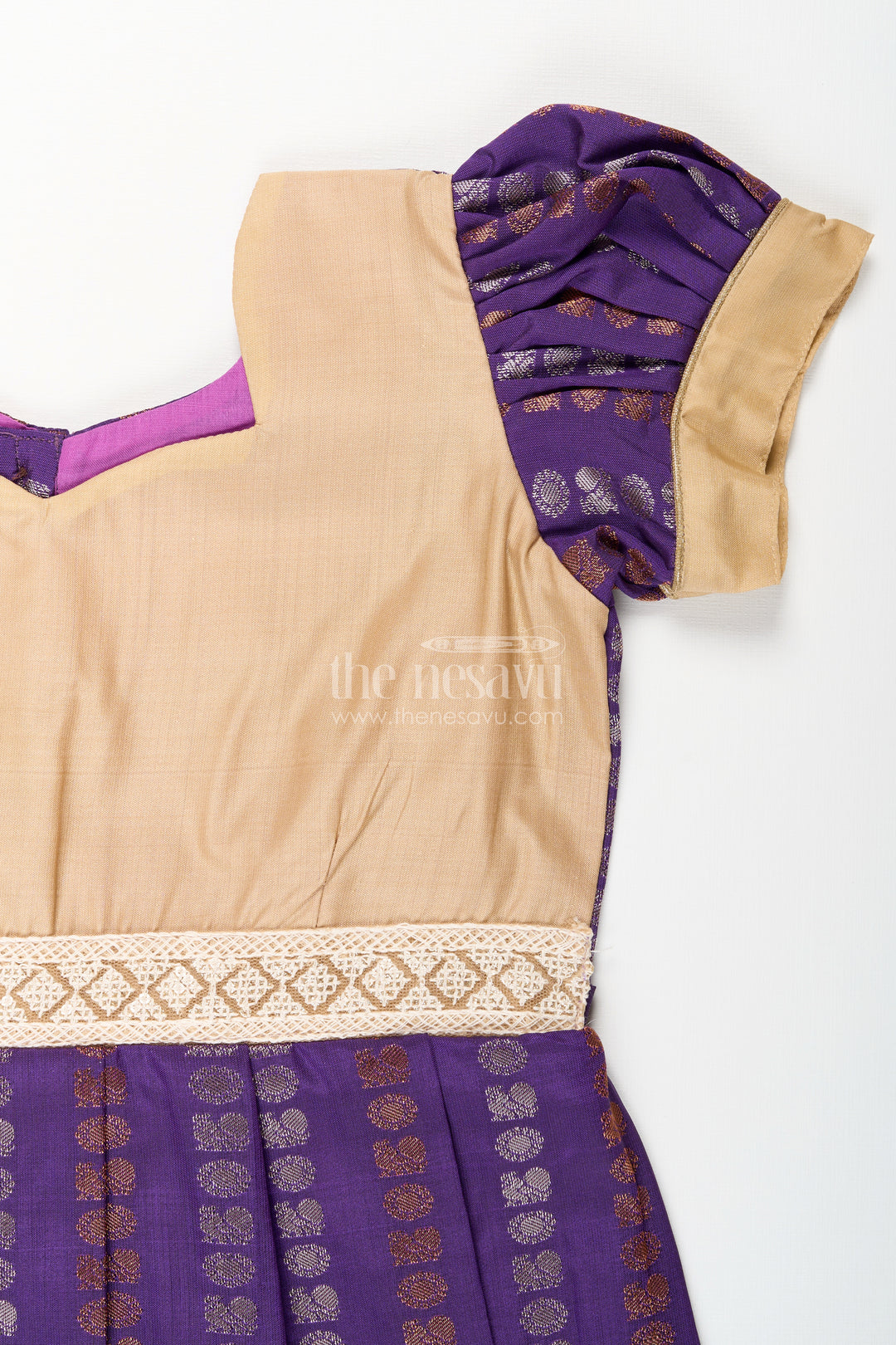 Baby girl kanchipuram silk frock for weddings and festive functions