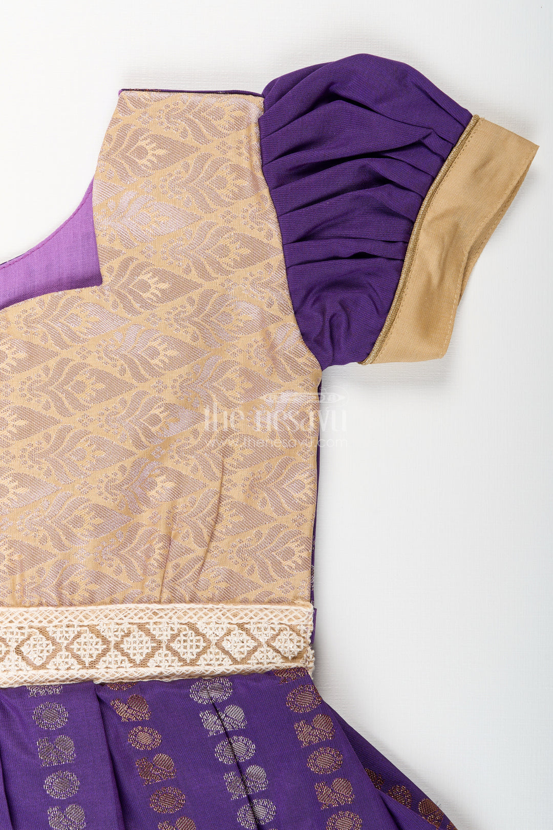 Baby girl kanchipuram silk frock for weddings and festive functions