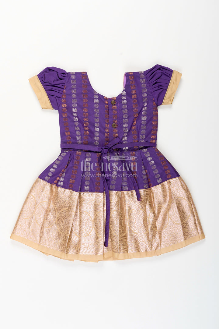 Baby girl kanchipuram silk frock for weddings and festive functions