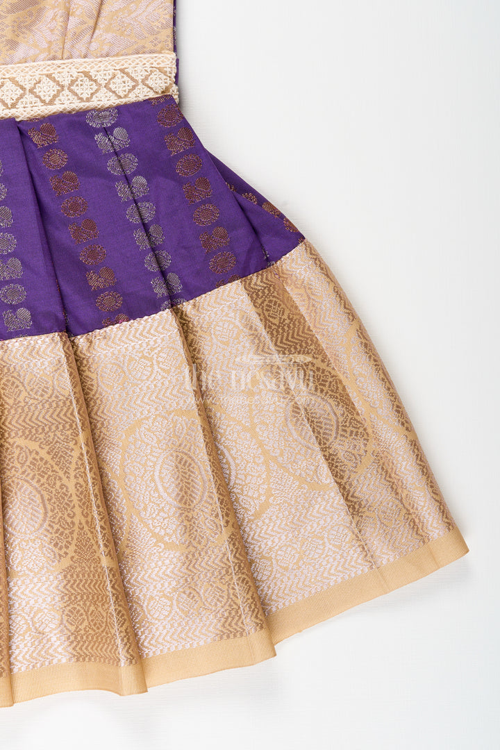 Baby girl kanchipuram silk frock for weddings and festive functions