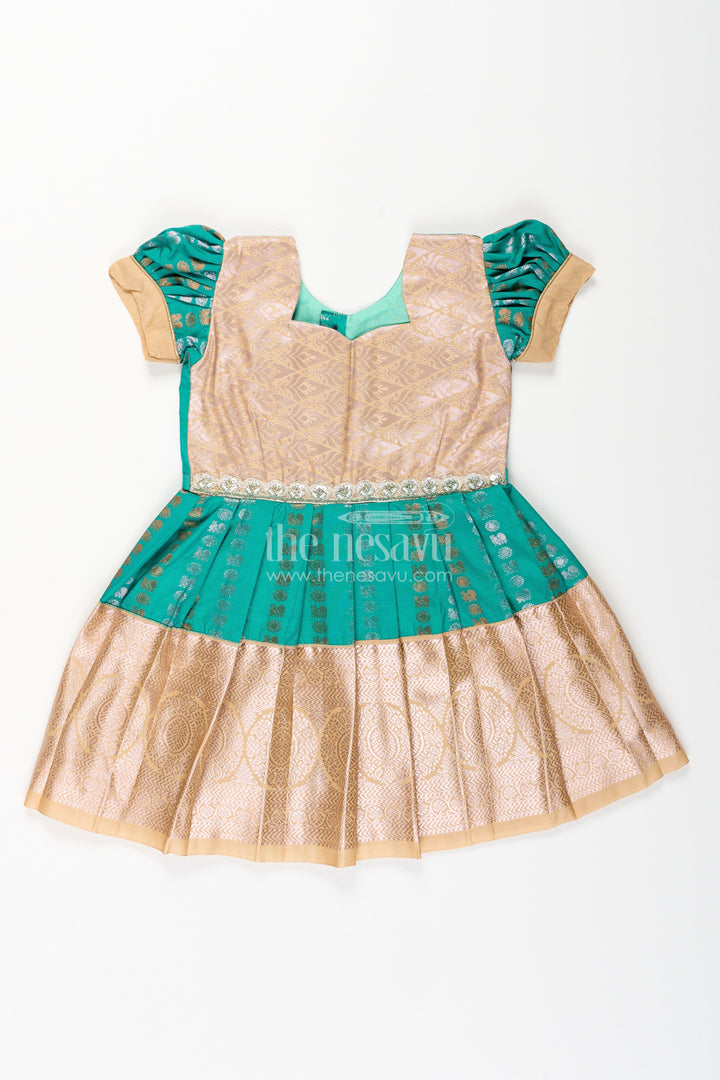 Baby girl kanchipuram silk frock for weddings and festive gatherings