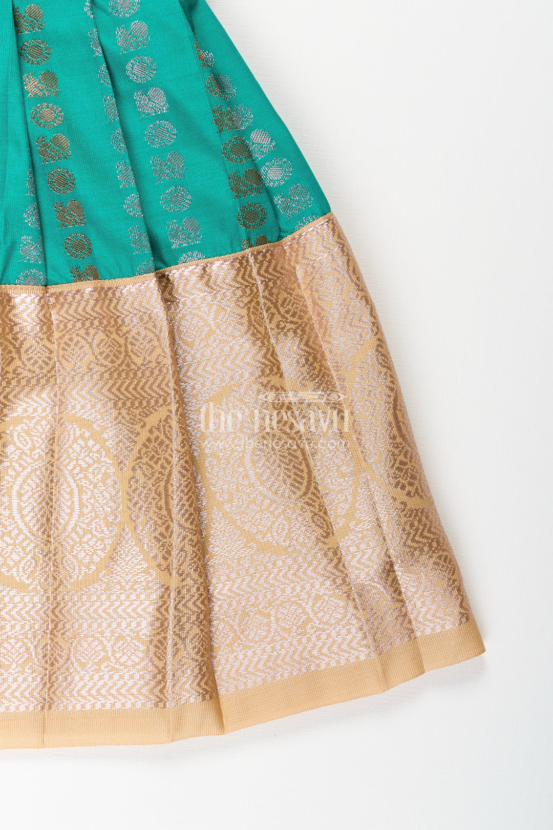 Baby girl kanchipuram silk frock for weddings and festive gatherings
