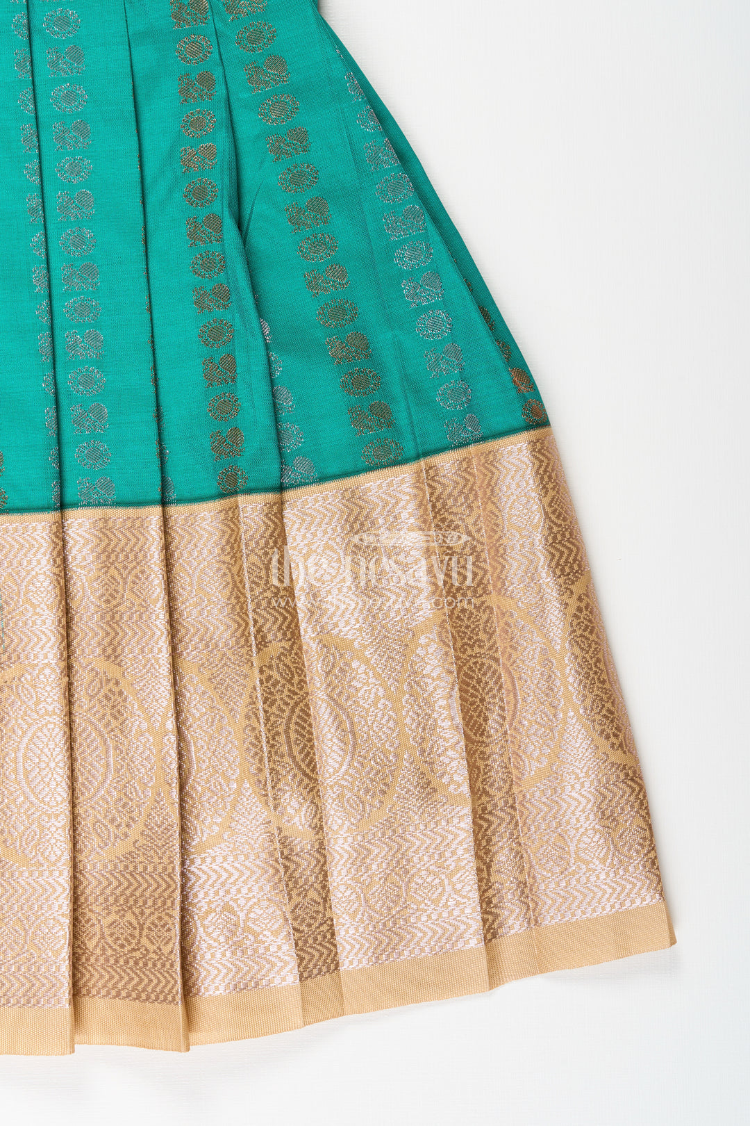 Baby girl kanchipuram silk frock for weddings and festive gatherings