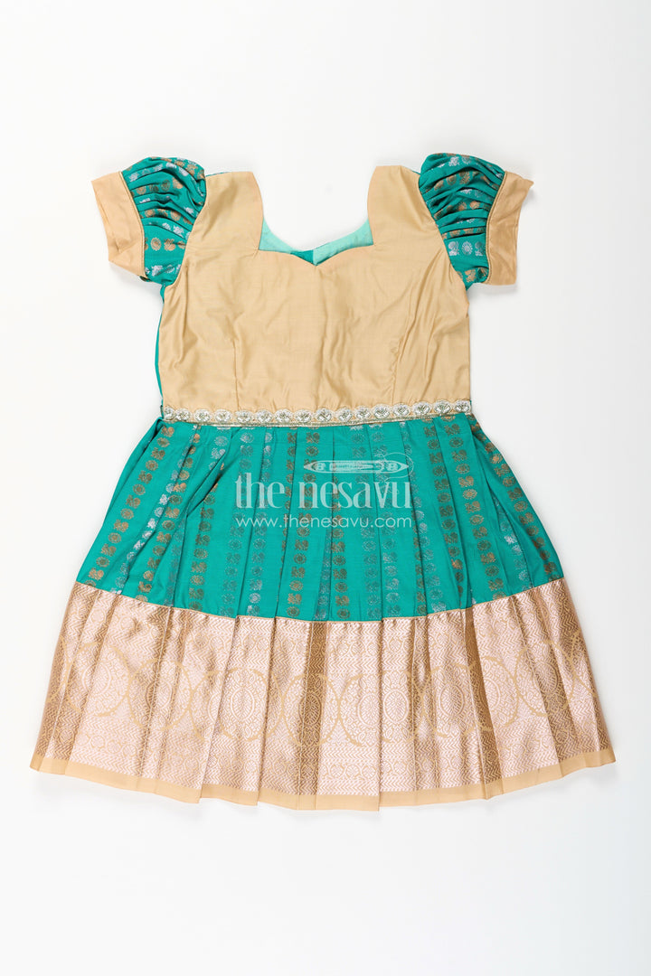 Baby girl kanchipuram silk frock for weddings and festive gatherings