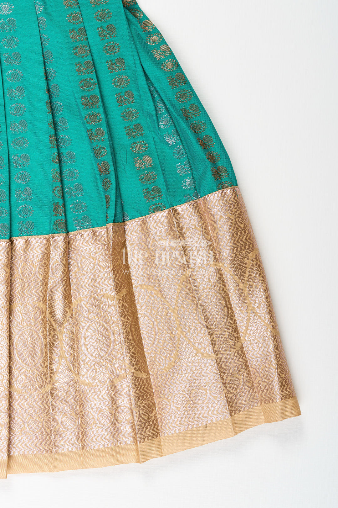 Baby girl kanchipuram silk frock for weddings and festive gatherings