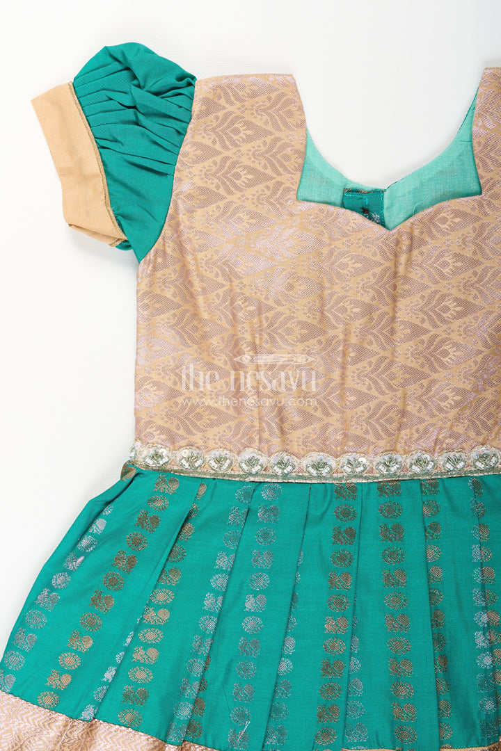 Baby girl kanchipuram silk frock for weddings and festive gatherings