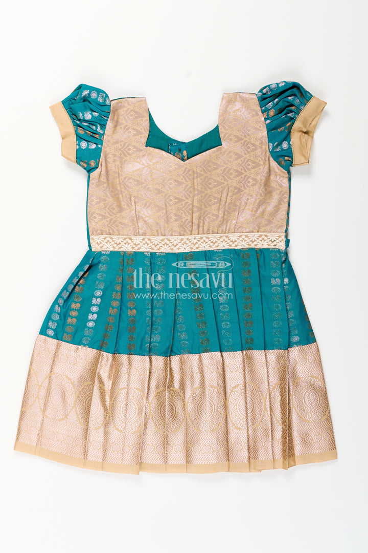 Baby girl kanchipuram silk frock for traditional and festive wear