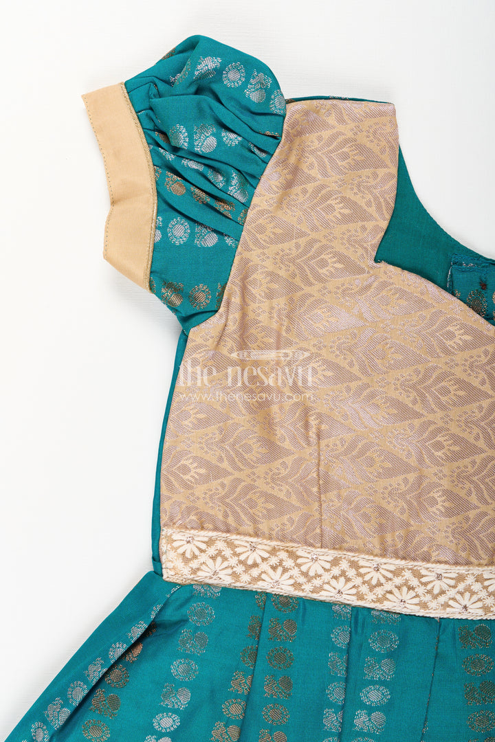 Baby girl kanchipuram silk frock for traditional and festive wear