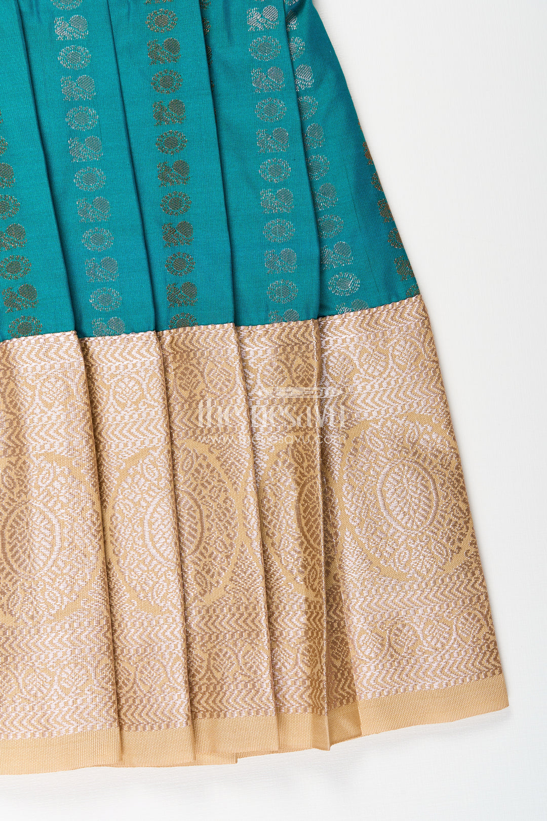 Baby girl kanchipuram silk frock for traditional and festive wear