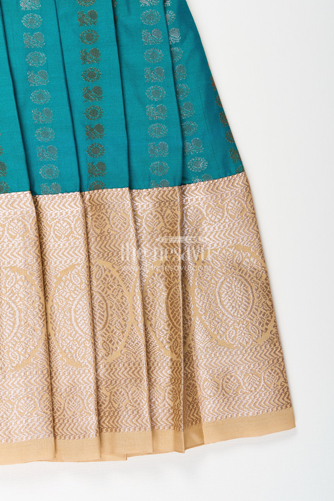 Baby girl kanchipuram silk frock for traditional and festive wear