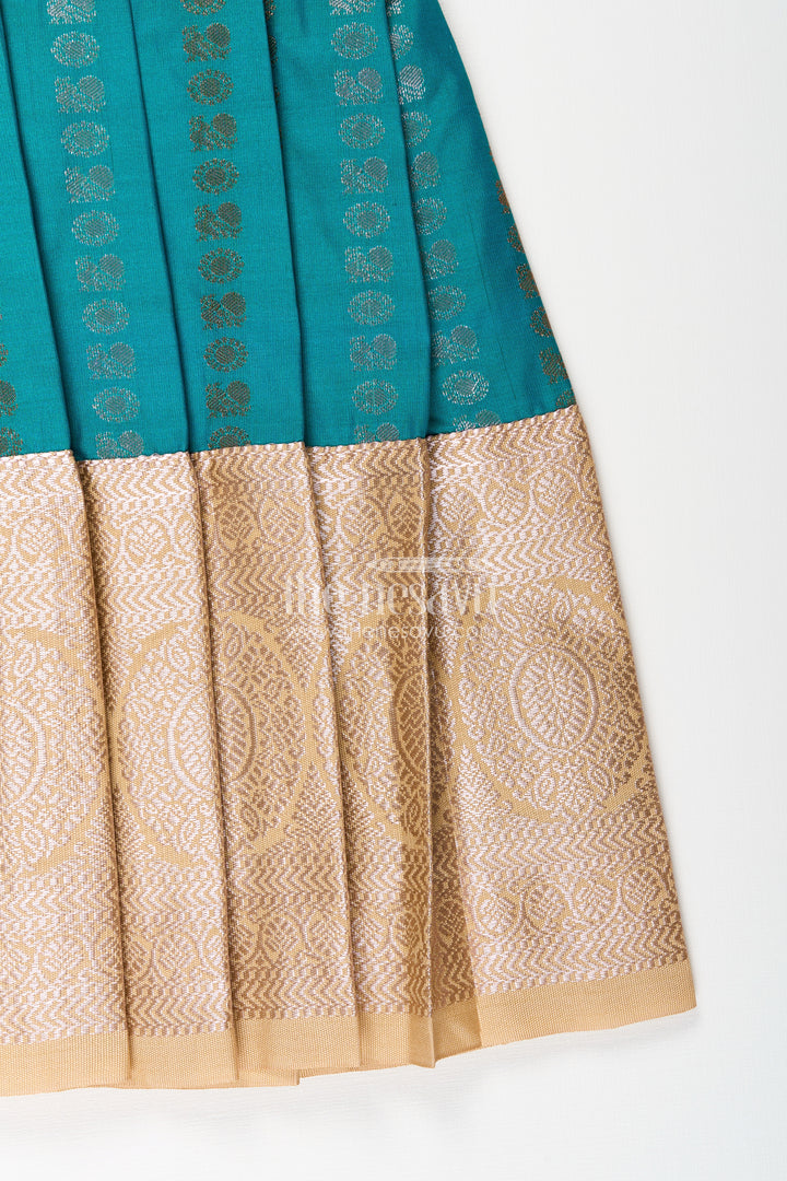 Baby girl kanchipuram silk frock for traditional and festive wear