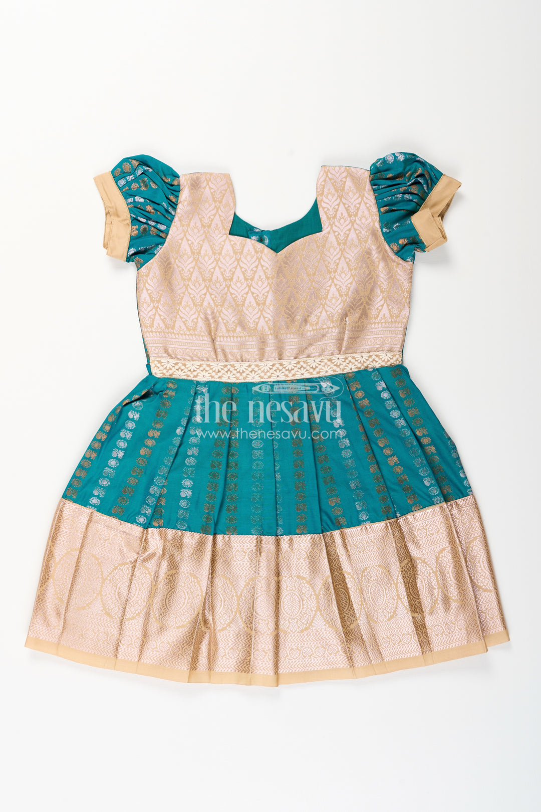 Baby girl kanchipuram silk frock for traditional and festive wear