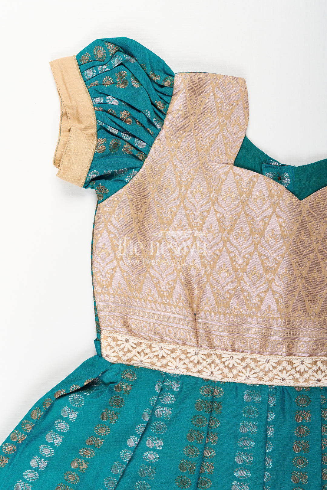Baby girl kanchipuram silk frock for traditional and festive wear