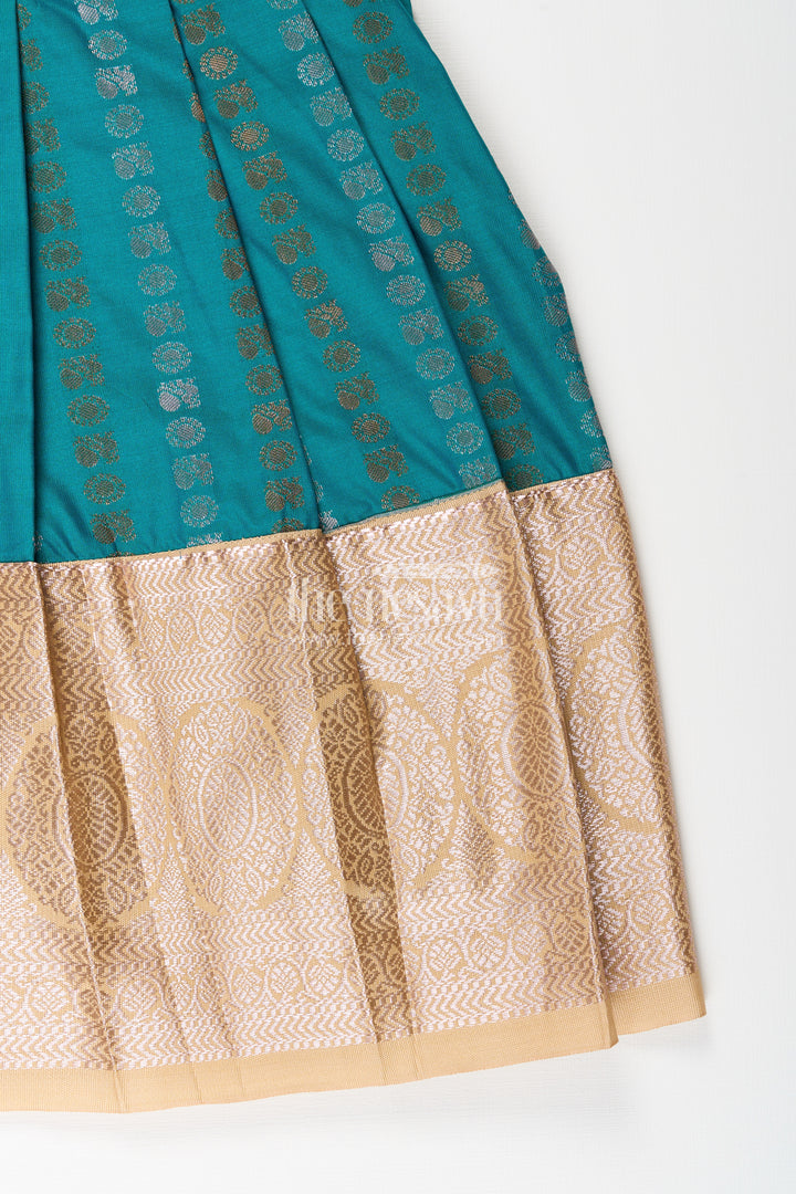 Baby girl kanchipuram silk frock for traditional and festive wear