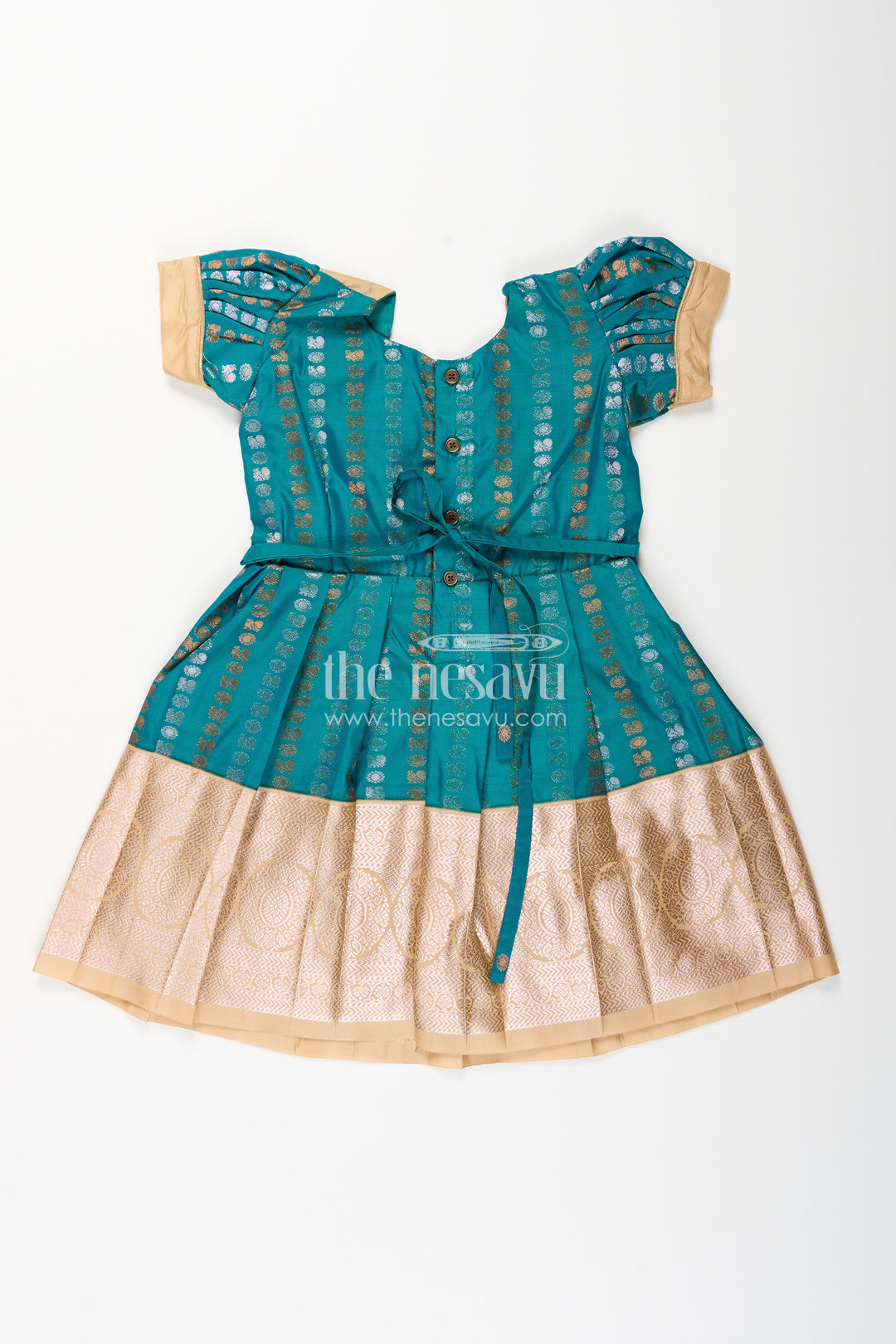 Baby girl kanchipuram silk frock for traditional and festive wear