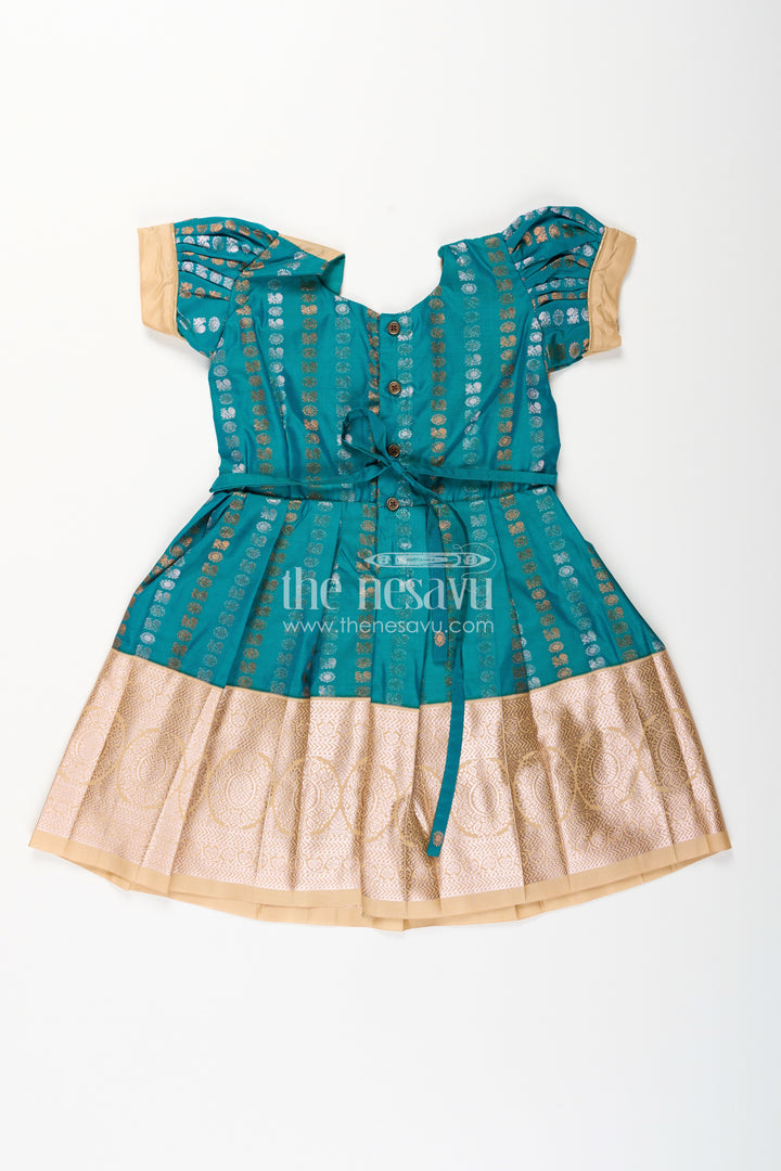 Baby girl kanchipuram silk frock for traditional and festive wear