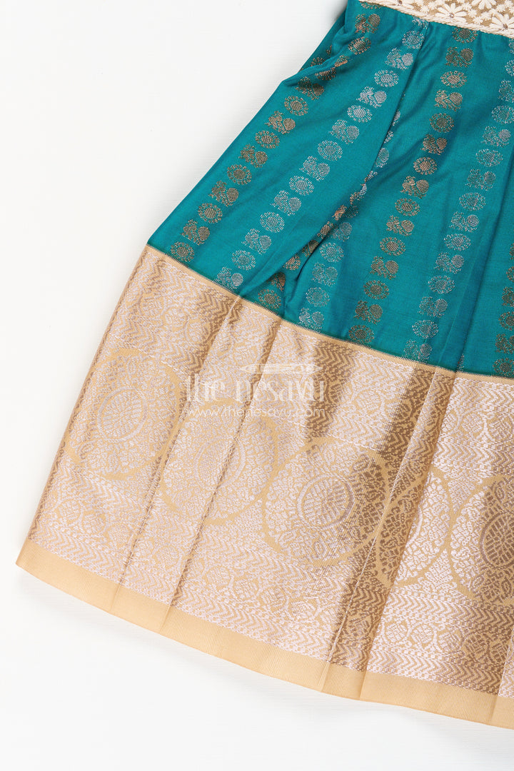 Baby girl kanchipuram silk frock for traditional and festive wear