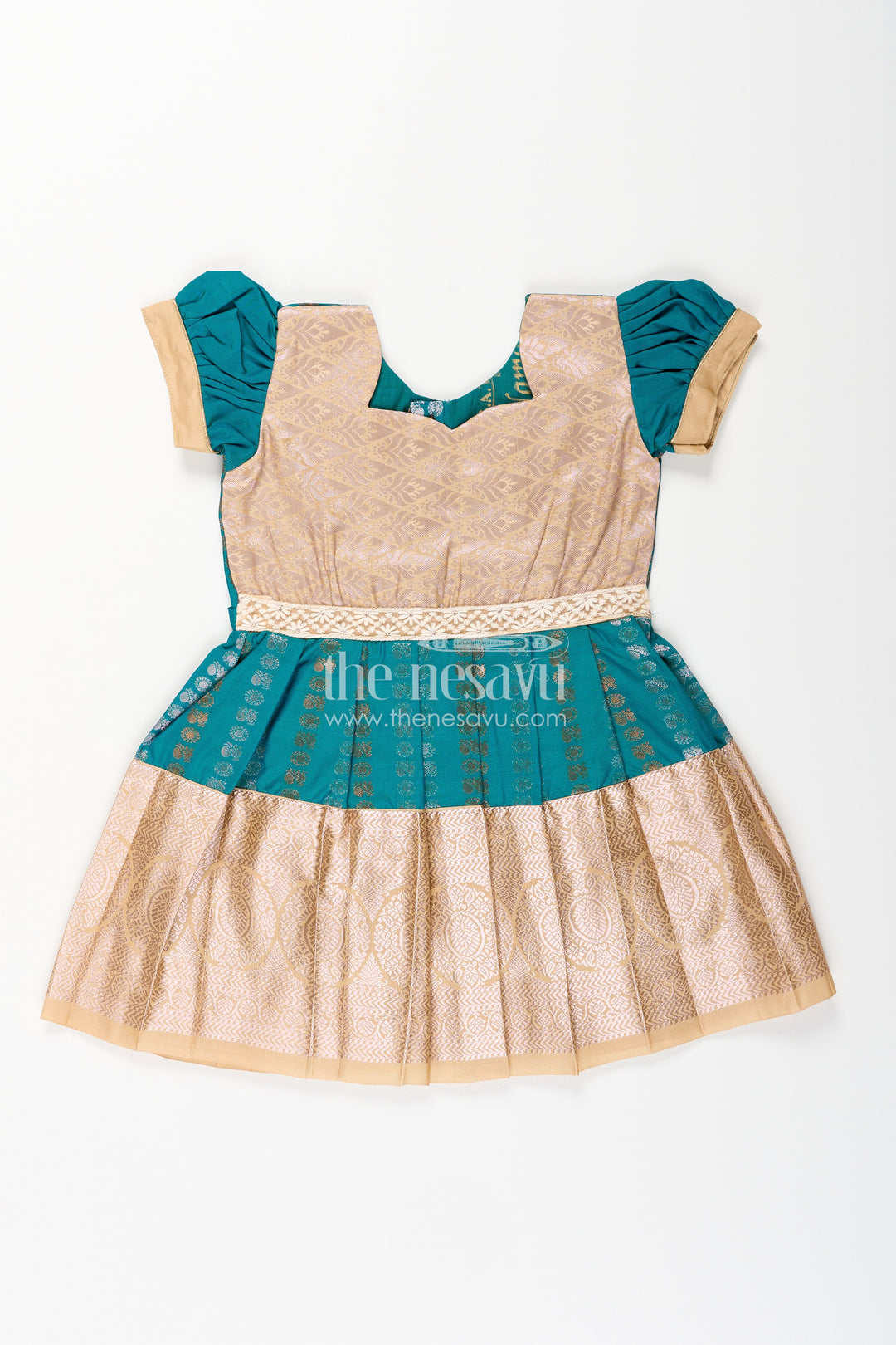 Baby girl kanchipuram silk frock for traditional and festive wear