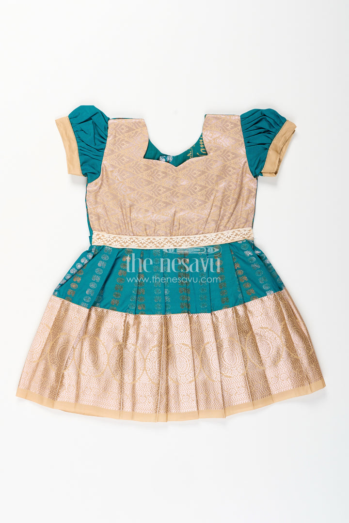 Baby girl kanchipuram silk frock for traditional and festive wear