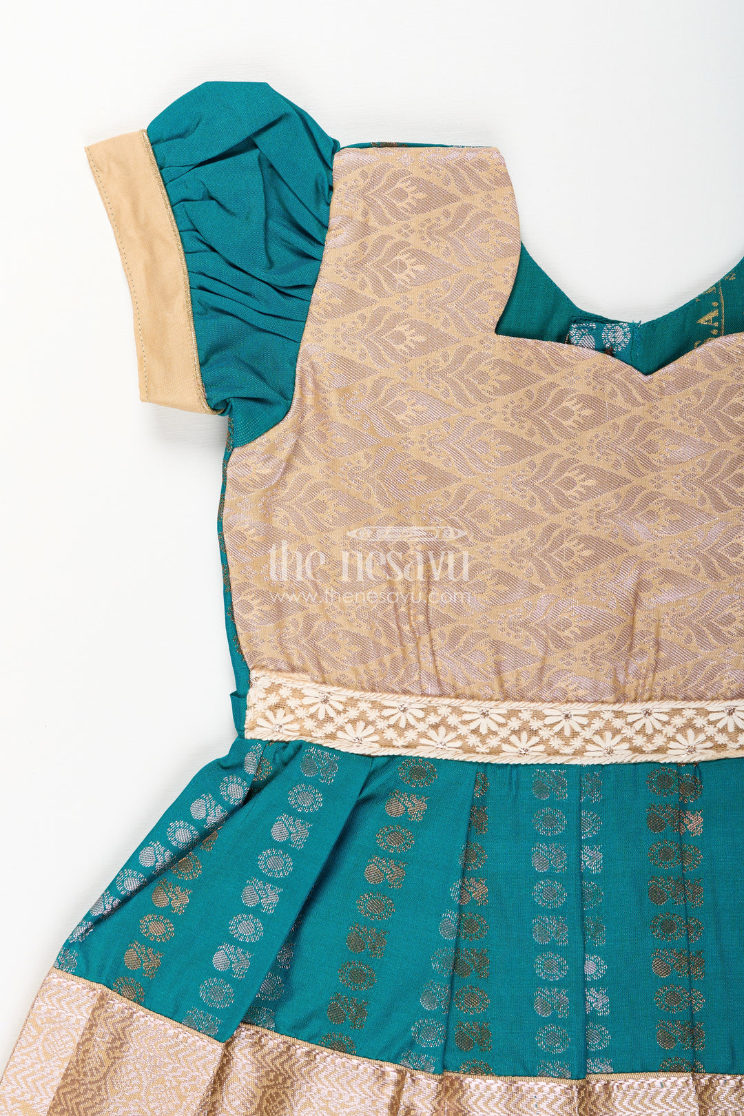 Baby girl kanchipuram silk frock for traditional and festive wear