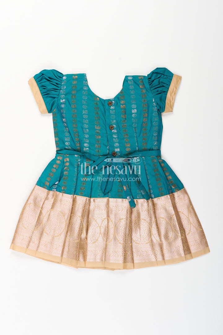 Baby girl kanchipuram silk frock for traditional and festive wear