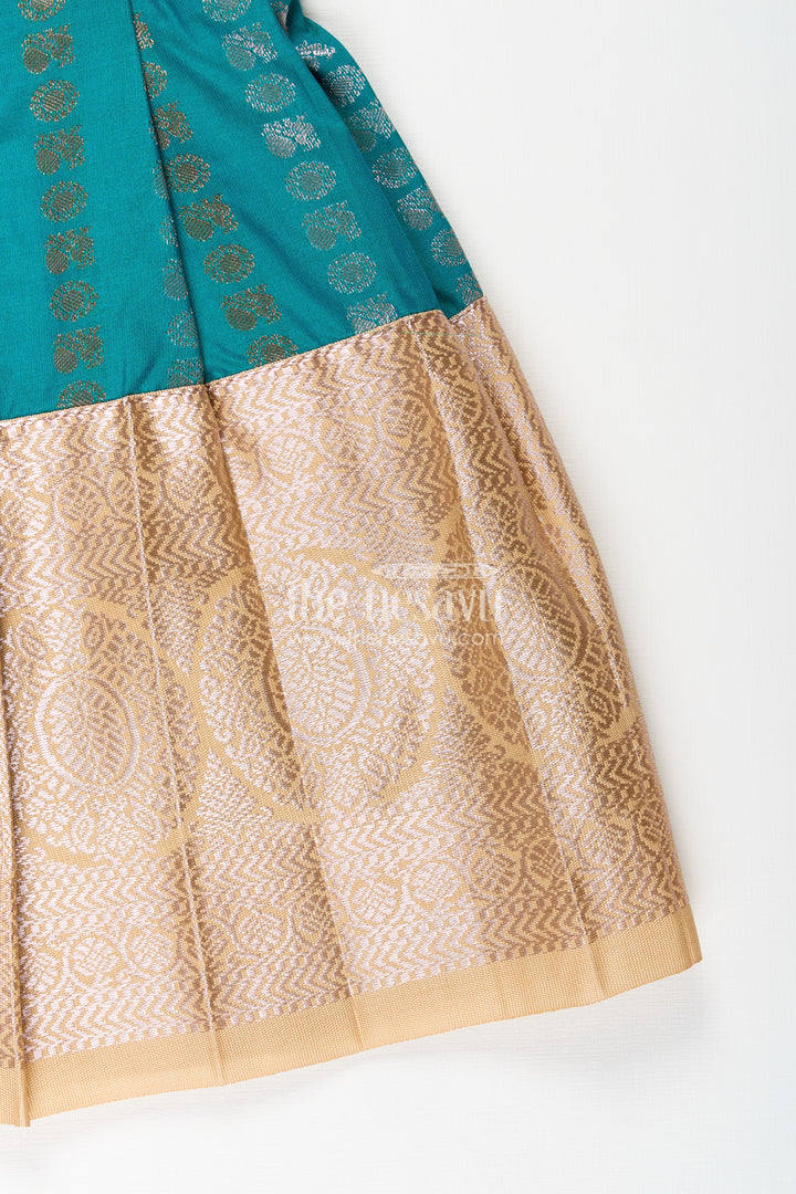 Baby girl kanchipuram silk frock for traditional and festive wear