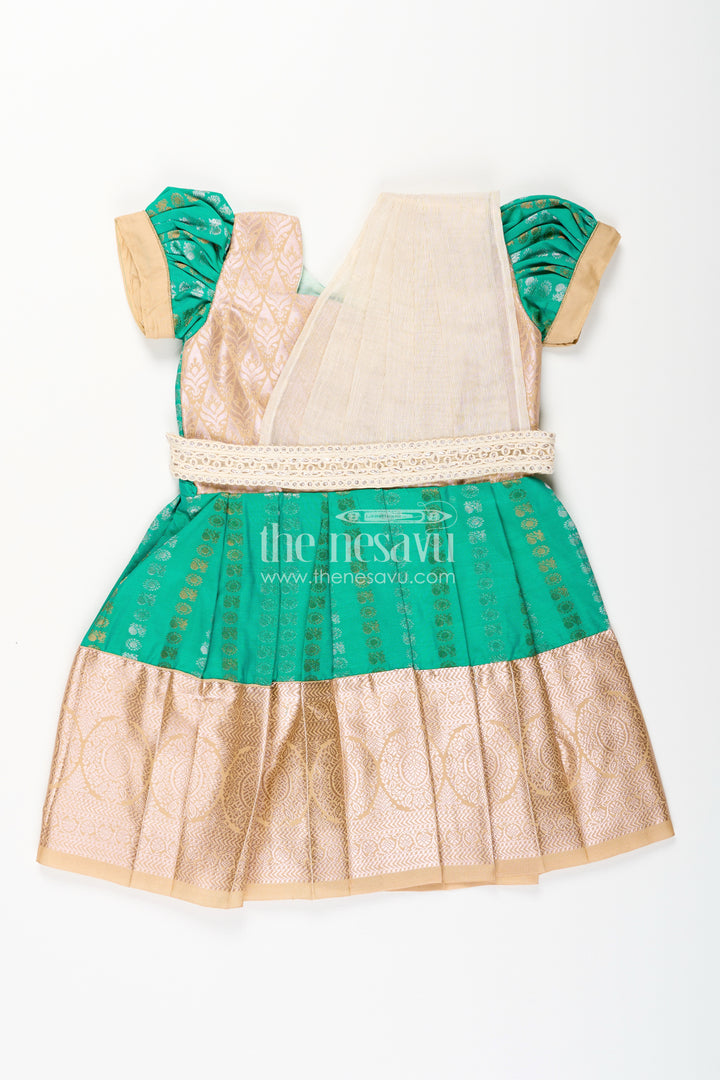 Baby girl kanchipuram silk frock for weddings and festive celebrations