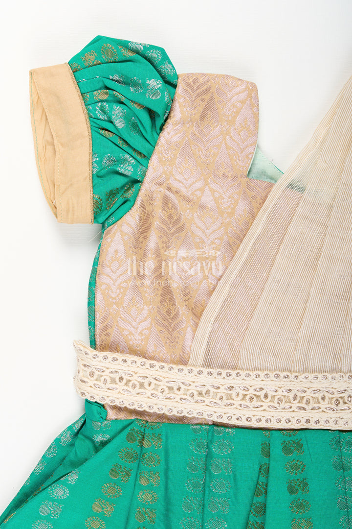Baby girl kanchipuram silk frock for weddings and festive celebrations