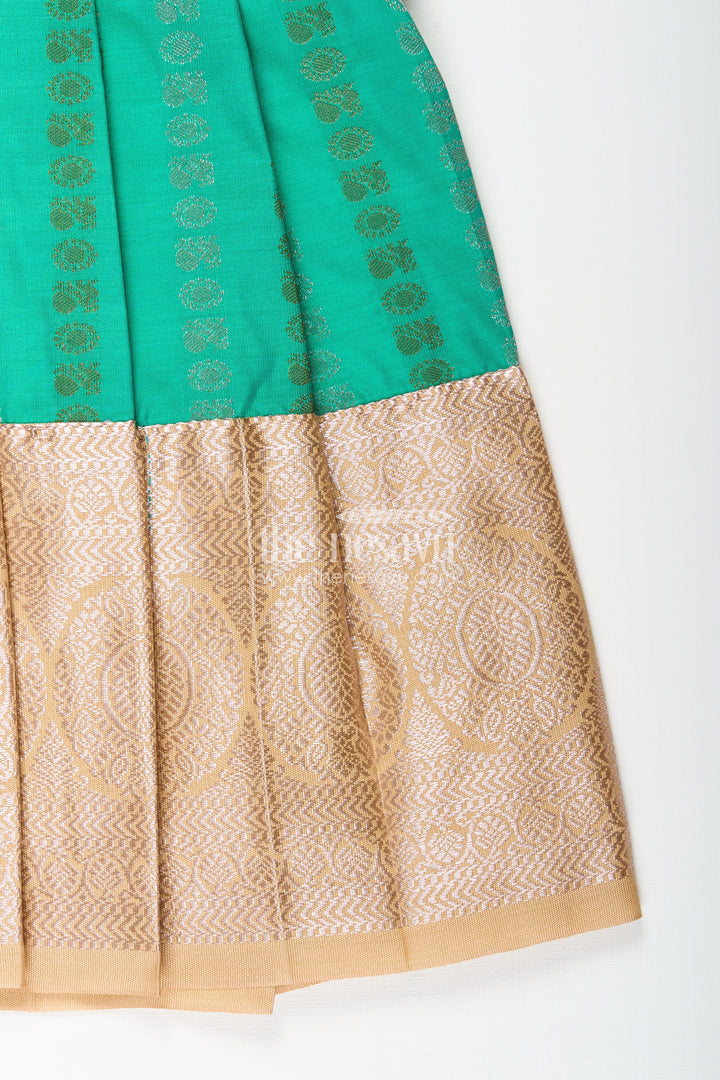 Baby girl kanchipuram silk frock for weddings and festive celebrations