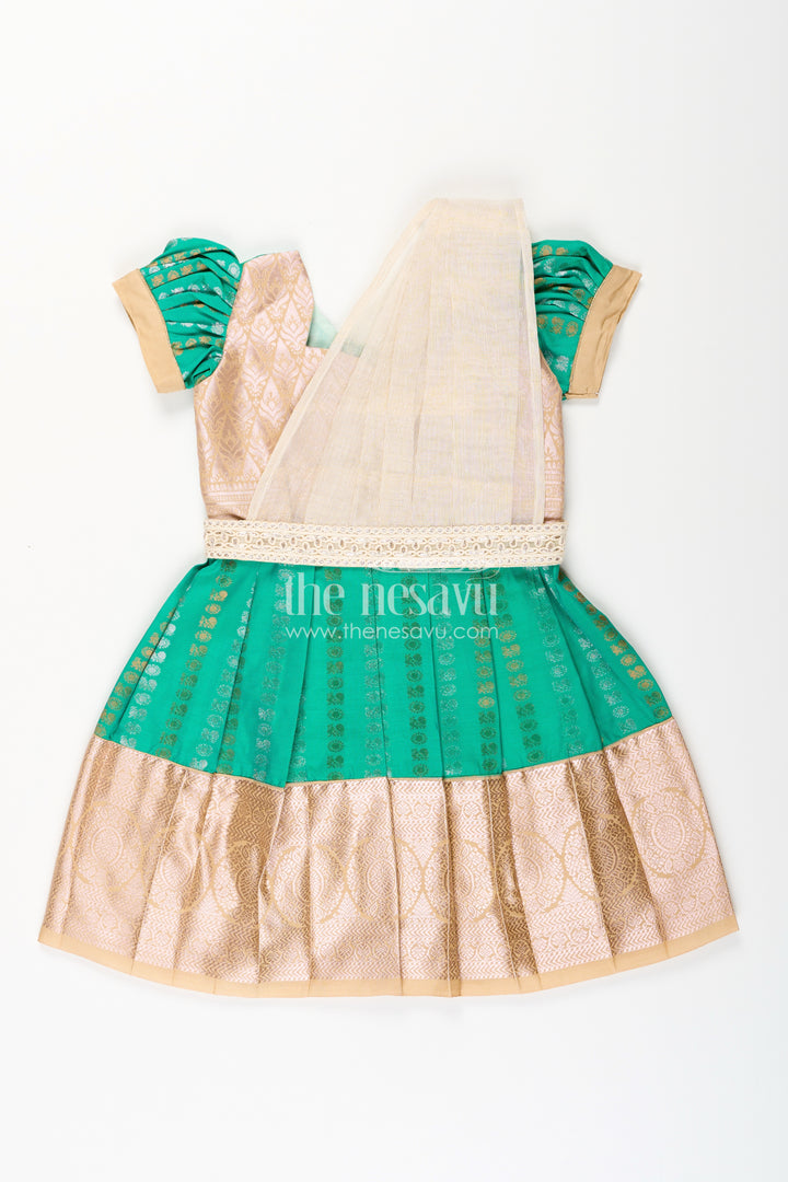 Baby girl kanchipuram silk frock for weddings and festive celebrations