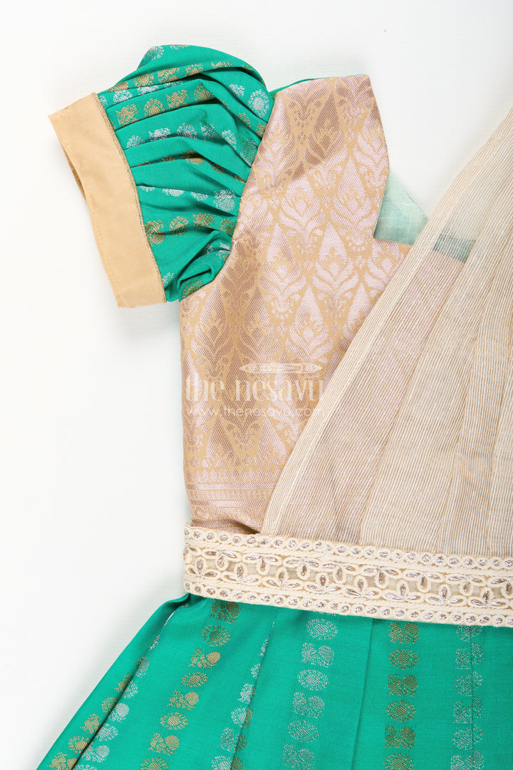 Baby girl kanchipuram silk frock for weddings and festive celebrations