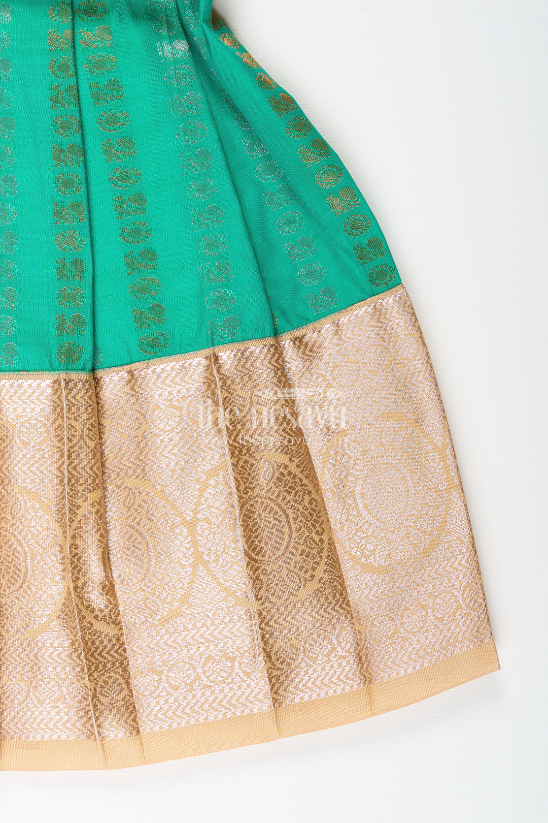 Baby girl kanchipuram silk frock for weddings and festive celebrations