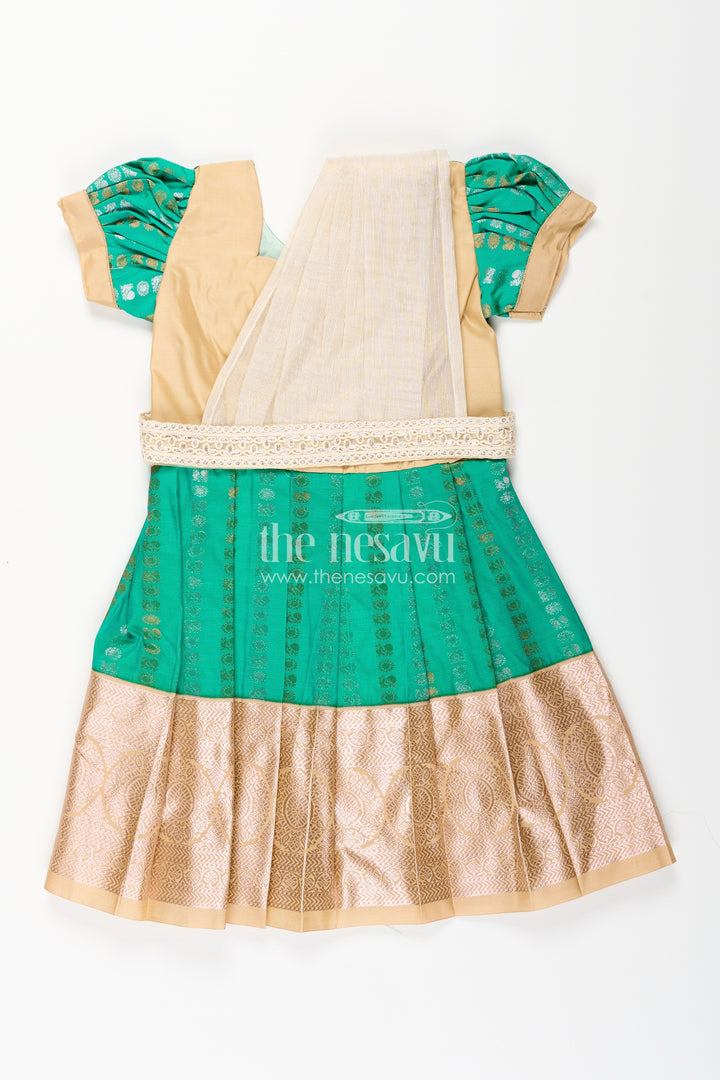 Baby girl kanchipuram silk frock for weddings and festive celebrations