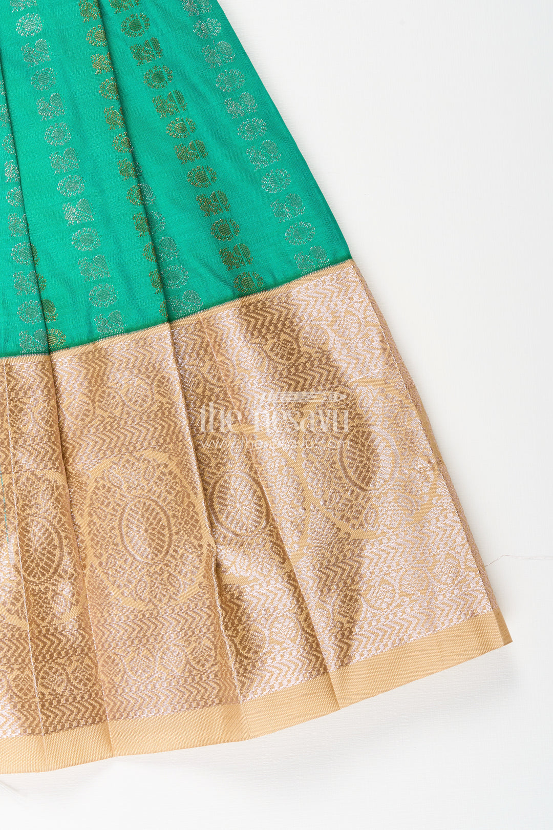 Baby girl kanchipuram silk frock for weddings and festive celebrations