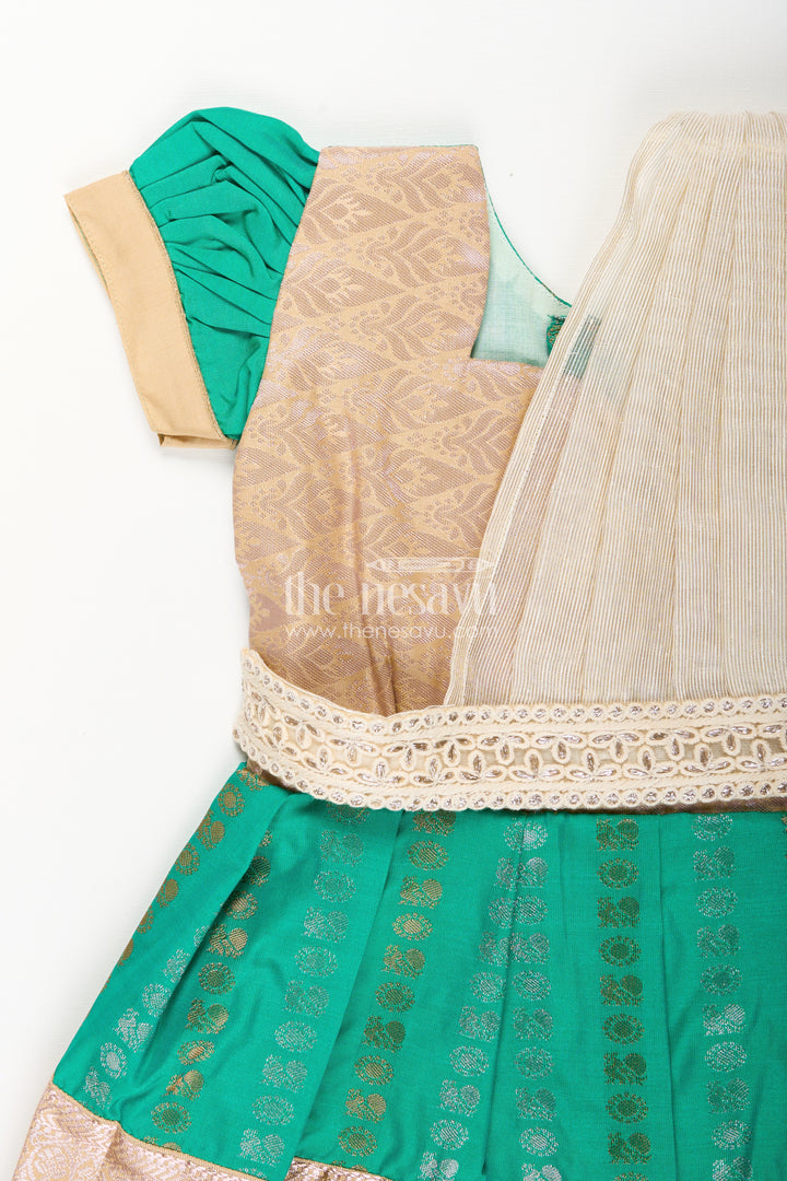 Baby girl kanchipuram silk frock for weddings and festive celebrations
